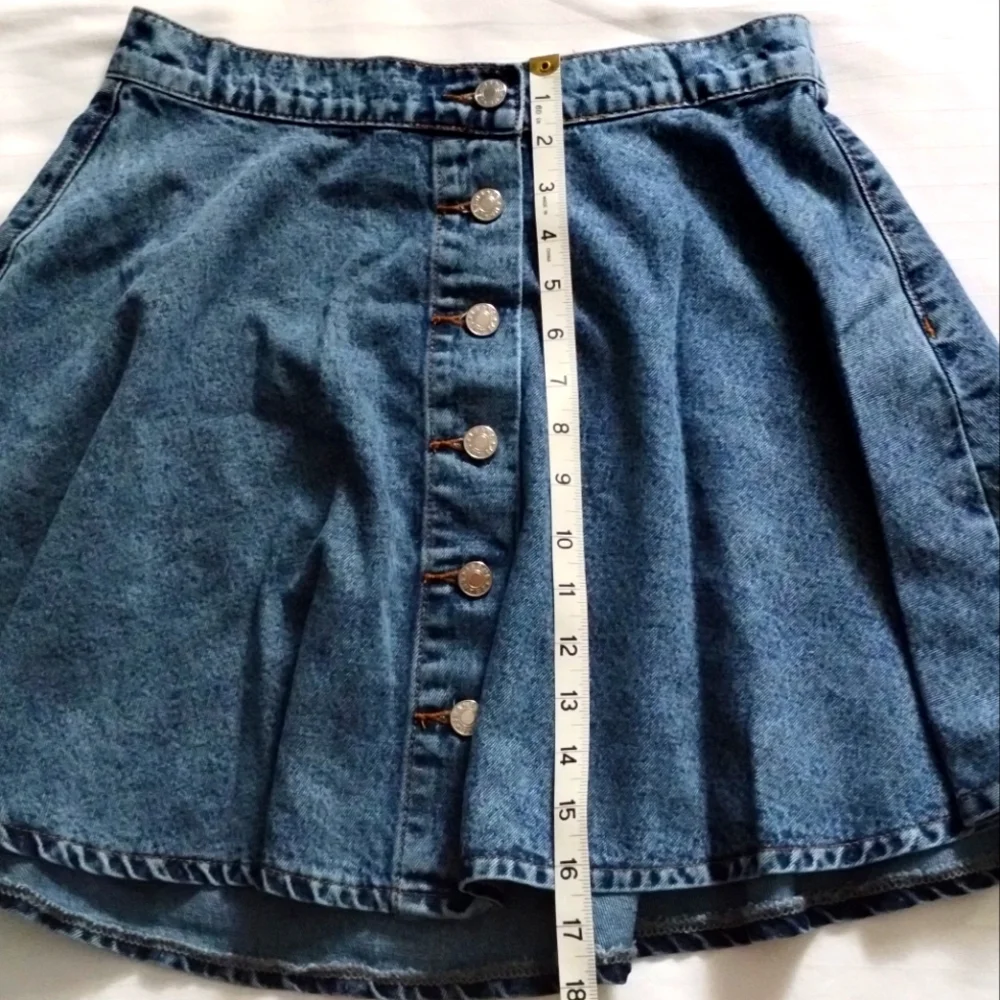 A-line Flowy Jean Skirt - Picture 6 of 8